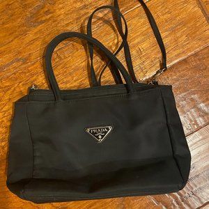 Vintage Black Prada Tessuto Crossbody Bag